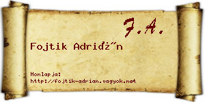 Fojtik Adrián névjegykártya